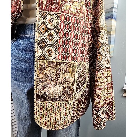 Alfred Dunner Jacket – Reversible Cotton Open Front Patchwork Blazer XL Vintage - Picture 6 of 8